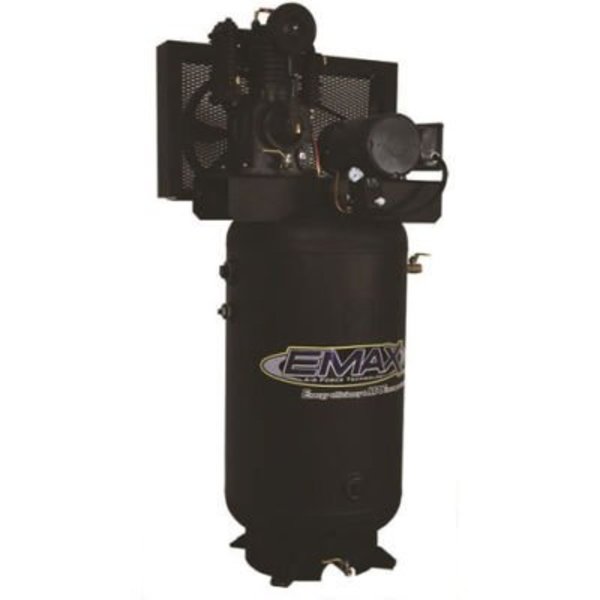 Emax Compressor EMAX PE05V080I1, 5 HP, Two-Stage Compressor, 80 Gallon, Vertical, 175 PSI, 17 CFM, 1-Phase 208-230V PE05V080I1